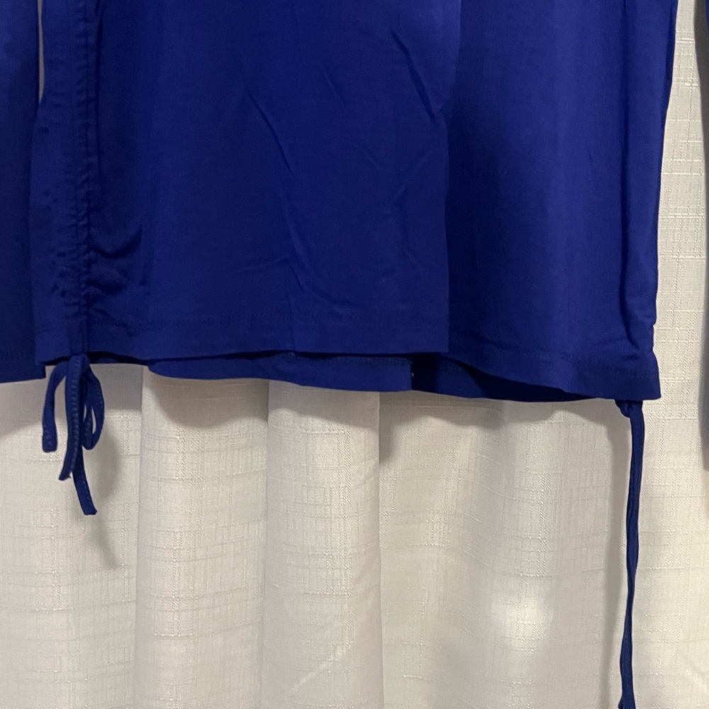 NWT BEBE Royal Blue Logo Long Sleeve Womens Top Large - Picture 4 of 11